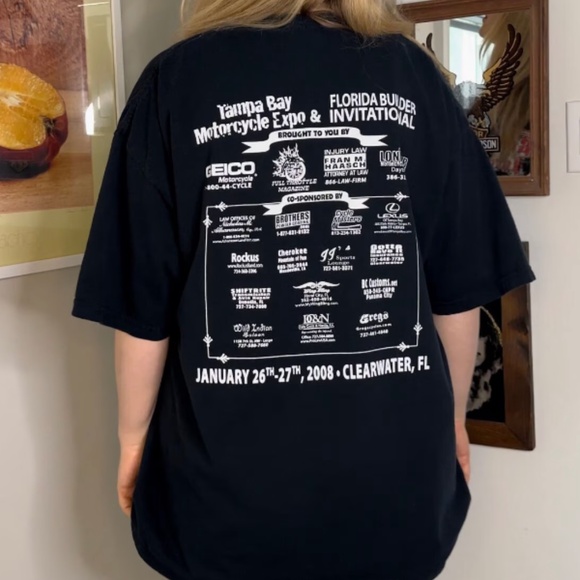 Vintage 2000’s Florida Motorcycle Expo • Bike Builders Black Tee Shirt - 2XL - Picture 4 of 6